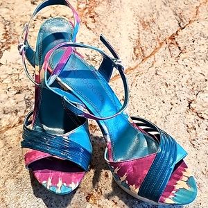 Multi colored high heel shoes by Nadara